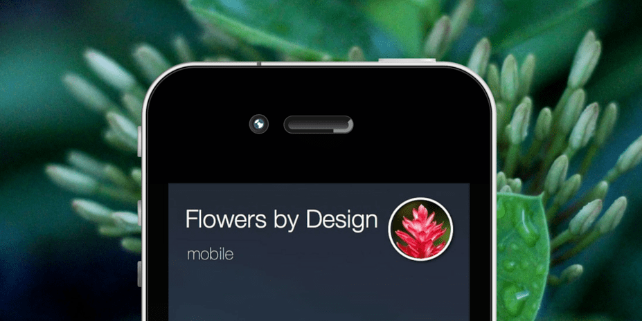 Phone showing caller ID of "Flowers by Design"