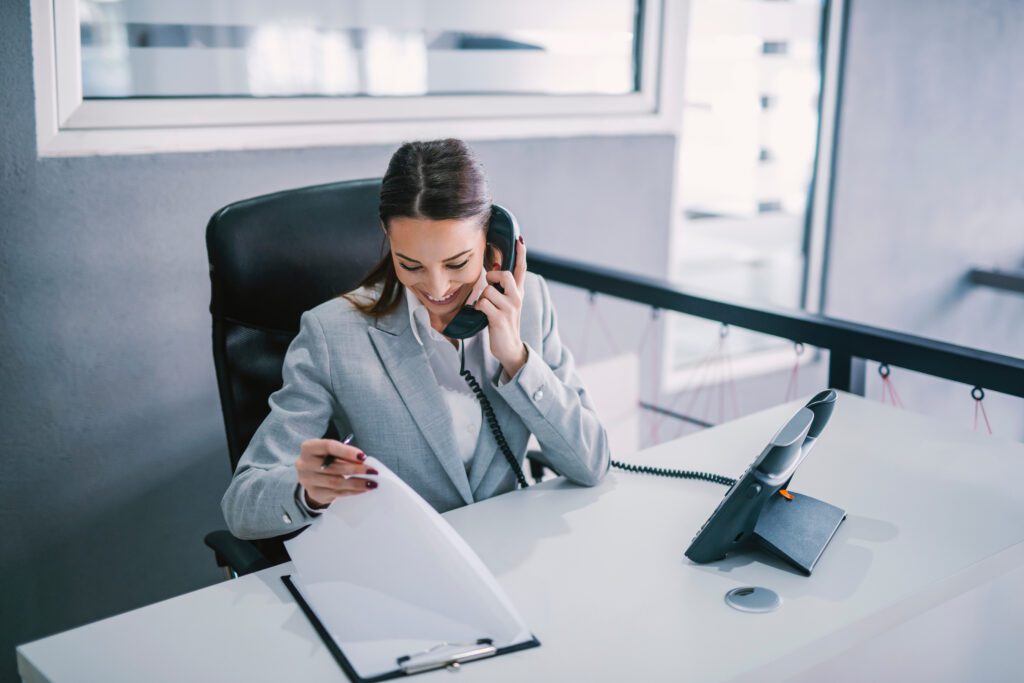 Virtual Personal Assistant Woman Making Video Conference Call